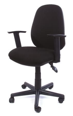 MAYAH Kancelárska stolička "Smile", s nastaviteľnými podrúčkami, čierne čalúnenie, 10008-03CK